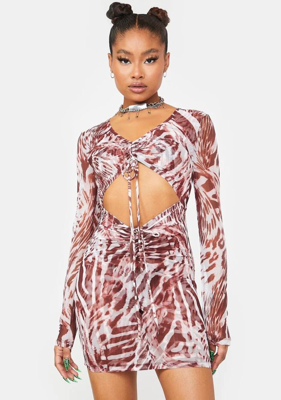 NWT BY.DYLN BY DYLN Romeo Mesh Cut Out Dress Medium M